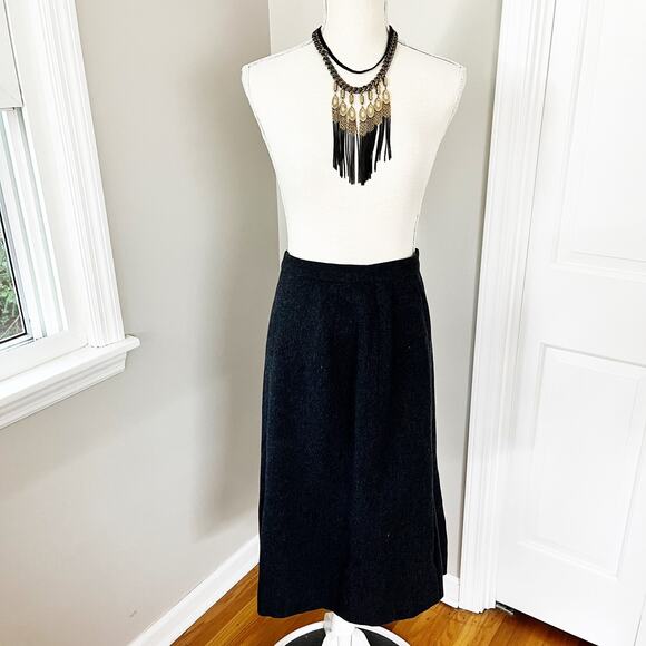 Pendleton Vintage Wool Pleated Charcoal Skirt - Picture 1 of 7
